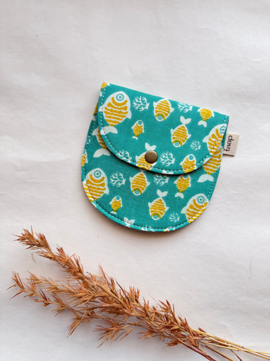 Blue Tropics Money Pouch – Pocket-Sized Organizer for Everyday Essentials