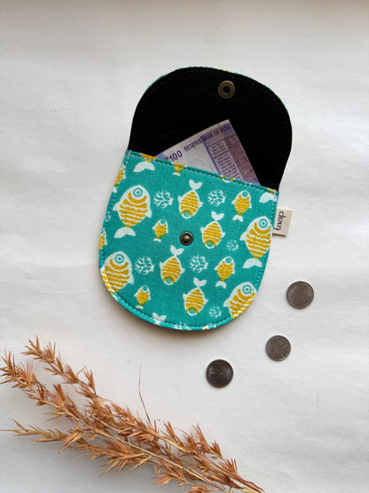 Blue Tropics Money Pouch – Pocket-Sized Organizer for Everyday Essentials