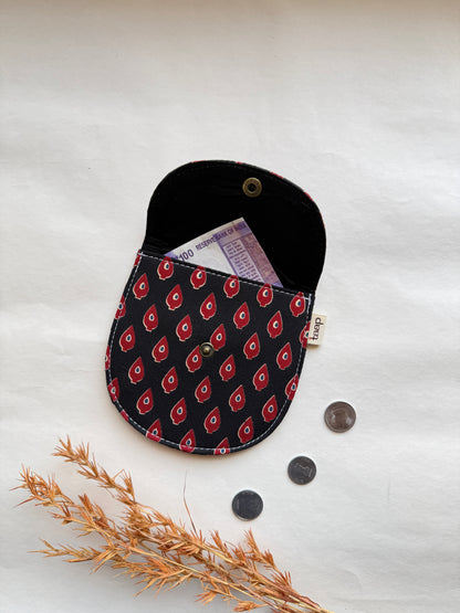 Black Peacock Money Pouch – Pocket-Sized Organizer for Everyday Essentials