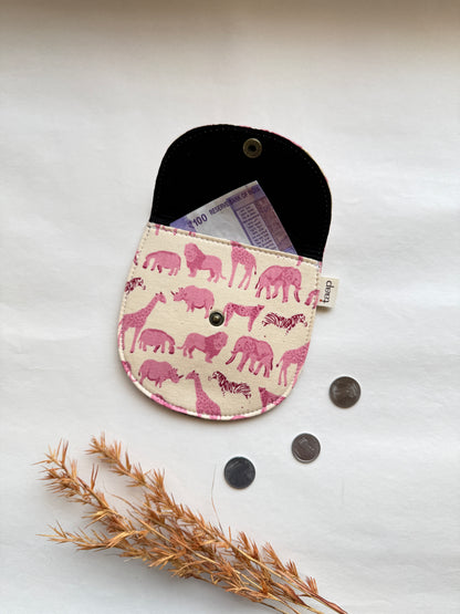 Blush Safari Money Pouch – Pocket-Sized Organizer for Everyday Essentials