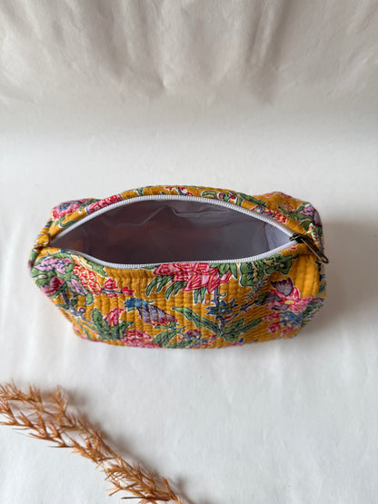 Floral Mirage Cotton Quilted Pouches (set of 3)