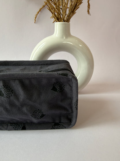 Dark Blue Cotton Canvas Box Pouch – Compact Storage with a Sharp Edge
