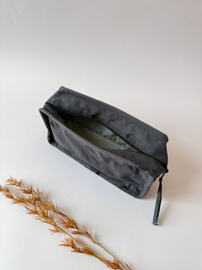 Dark Blue Cotton Canvas Box Pouch – Compact Storage with a Sharp Edge