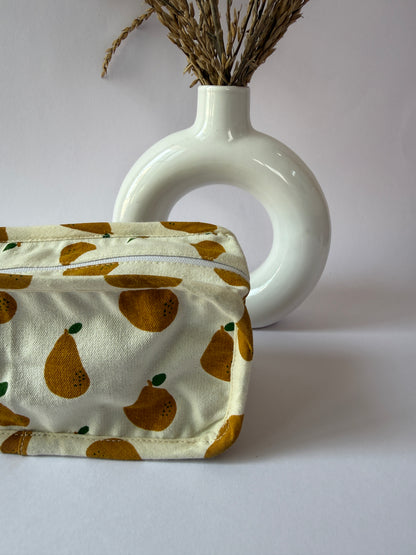 Pear Cotton Canvas Box Pouch – Compact Storage with a Sharp Edge