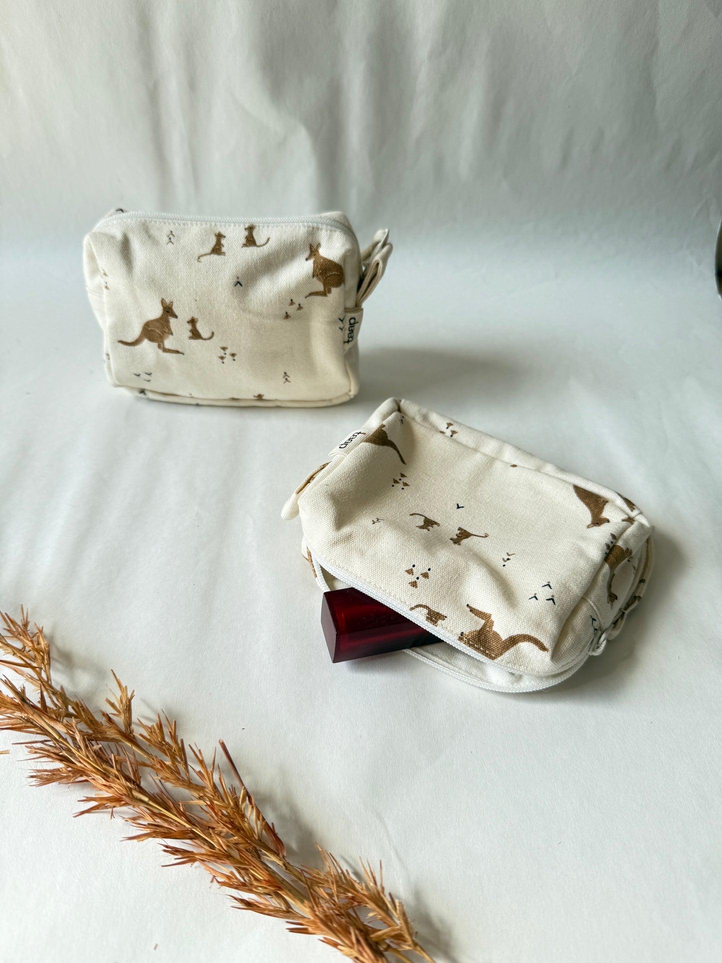 Kangaroo Cotton Canvas Small Pouch – Petite, Pretty, and Purposeful