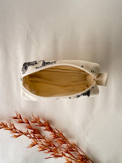 Zebra Cotton Canvas Small Pouch – Petite, Pretty, and Purposeful