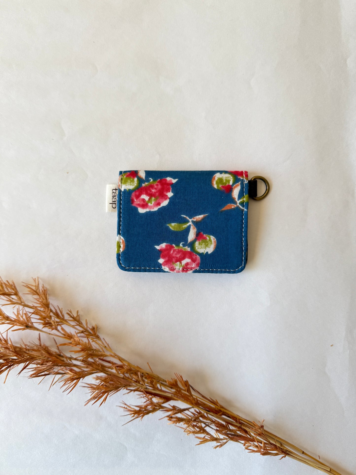 Indigo Rose Card Wallet – Compact Security with a Touch of Tradition