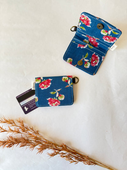 Indigo Rose Card Wallet – Compact Security with a Touch of Tradition