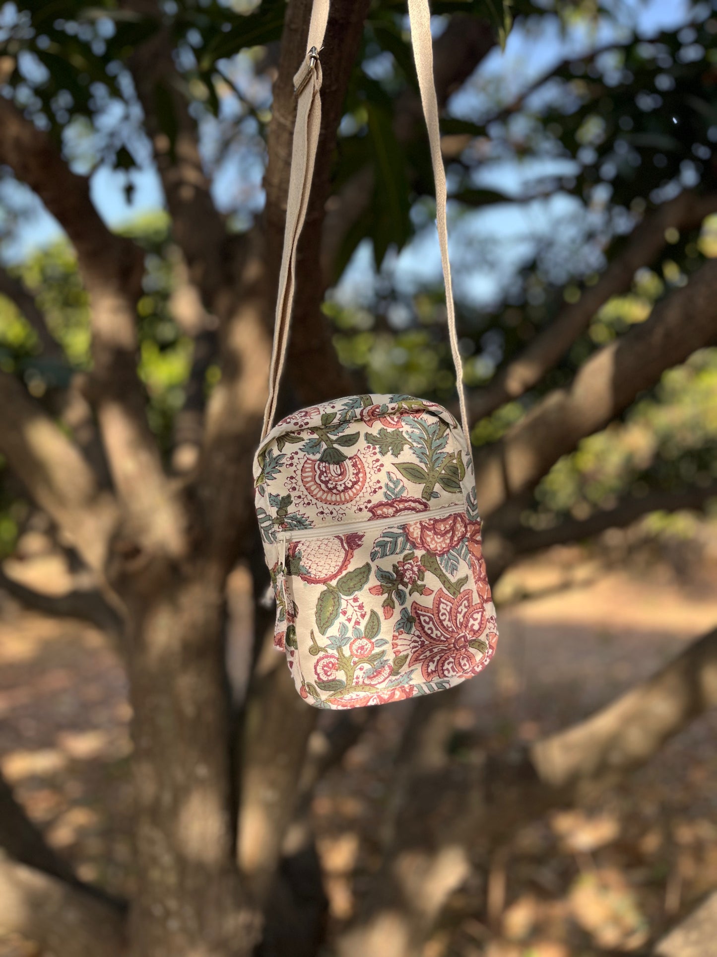 Multicolour Floral Cotton Canvas Vertical Crossbody Sling – Travel Light, Stay Stylish