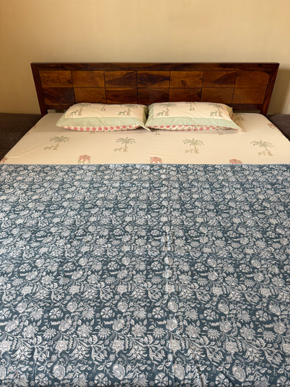 Soft Mulmul Cotton Screen Printed Single Bed Dohar (60”*90”)