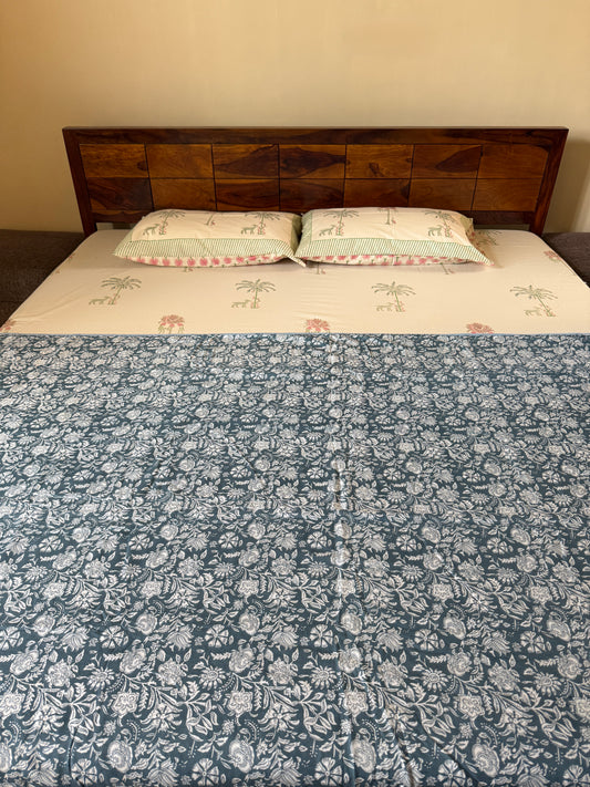 Soft Mulmul Cotton Screen Printed Single Bed Dohar (60”*90”)