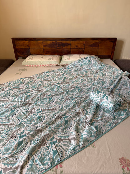 Soft Mulmul Cotton Screen Printed Single Bed Dohar (60”*90”)