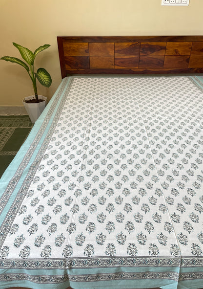 Floral Buta Single Bedsheet Without Pillow Cover (60”*90”)