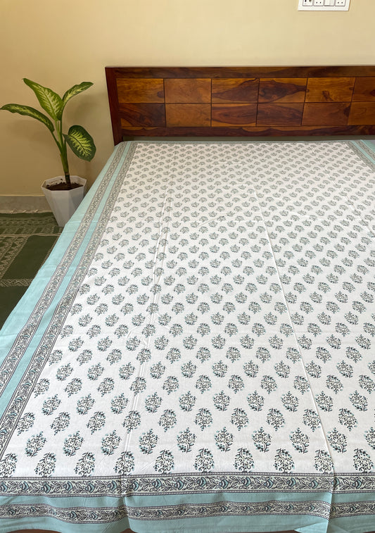 Floral Buta Single Bedsheet Without Pillow Cover (60”*90”)