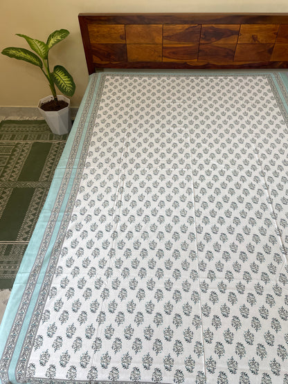 Floral Buta Single Bedsheet Without Pillow Cover (60”*90”)