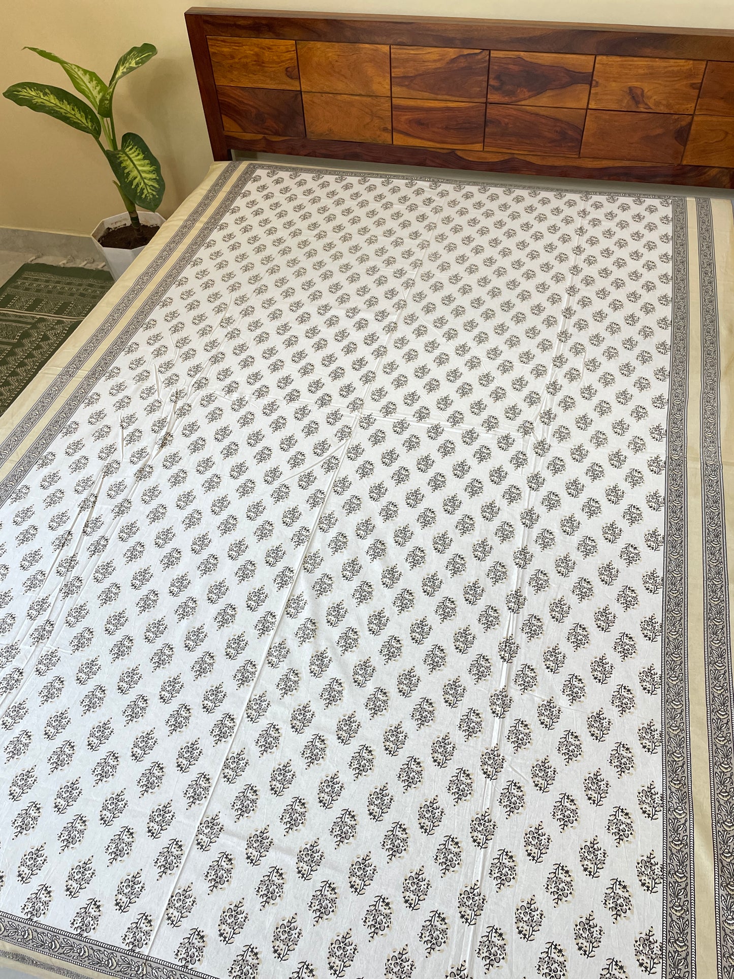 Beige Single Bedsheet Without Pillow Cover (60”*90”)