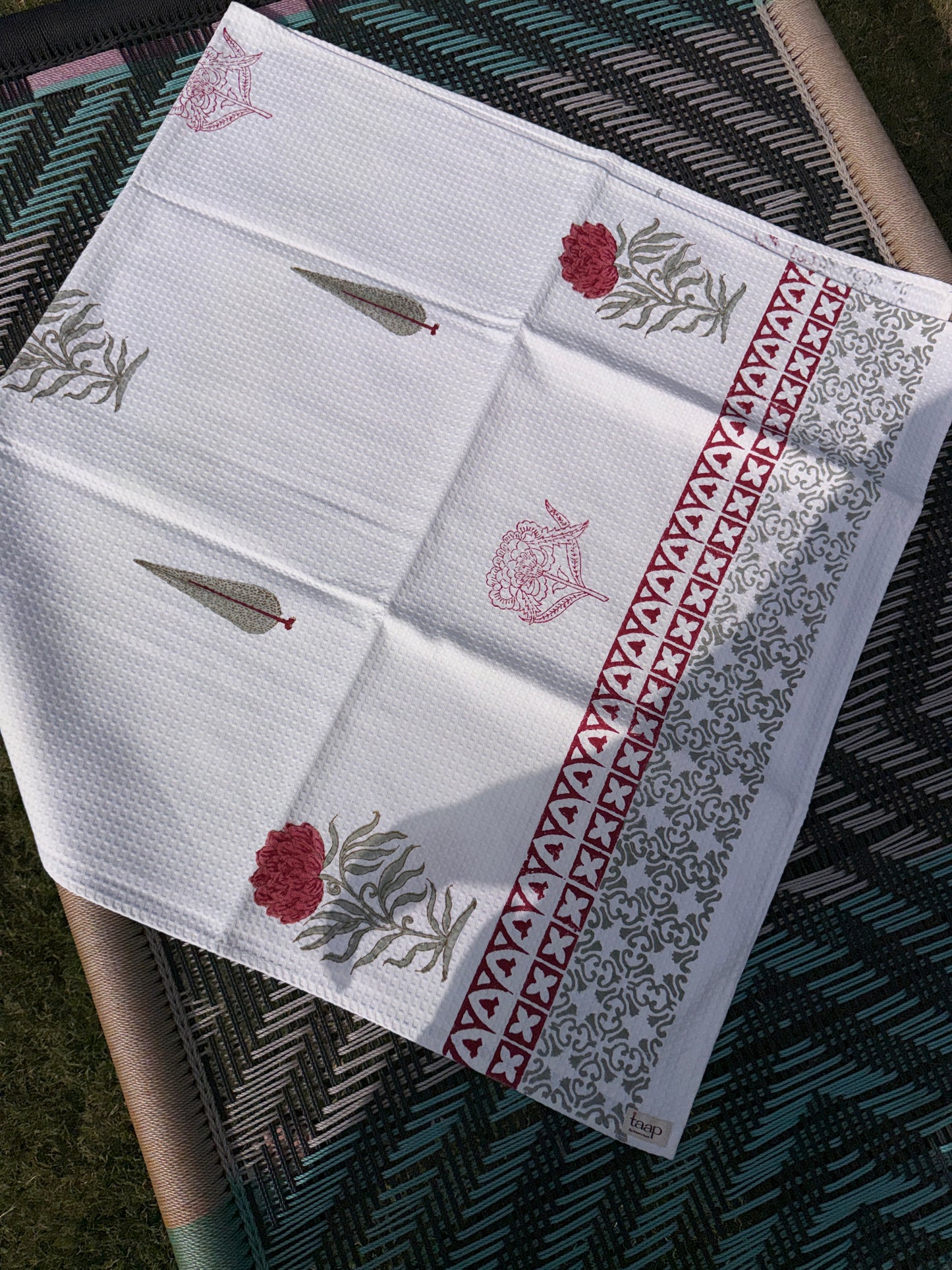 Eden Bloom HandBlock Waffle Bath Towel