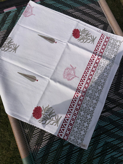 Eden Bloom HandBlock Waffle Bath Towel