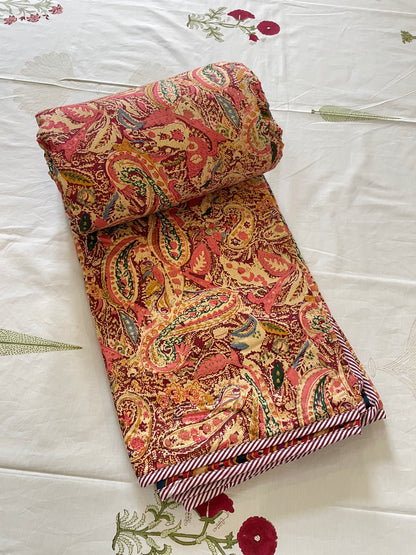 Paisley Soft Mulmul Cotton Screen Printed Double Bed Dohars