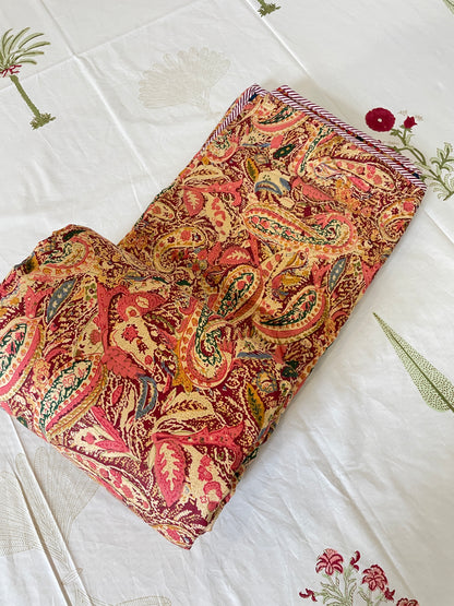 Paisley Soft Mulmul Cotton Screen Printed Double Bed Dohars