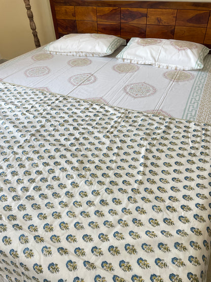 Booti Soft Mulmul Cotton Screen Printed Double Bed Dohars