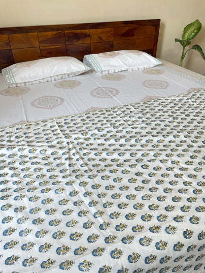 Booti Soft Mulmul Cotton Screen Printed Double Bed Dohars
