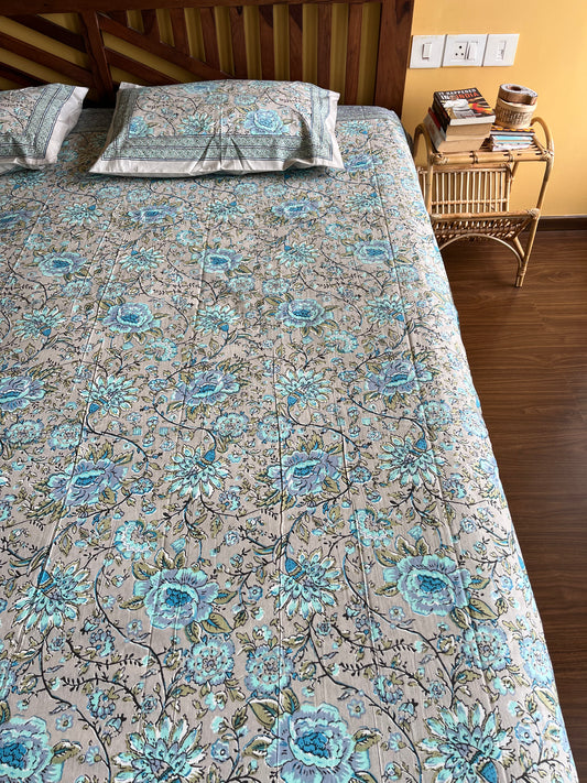 Stone Rose Pure Cotton King Size Bedsheet Set with 2 Pillow Covers (108”*108”)