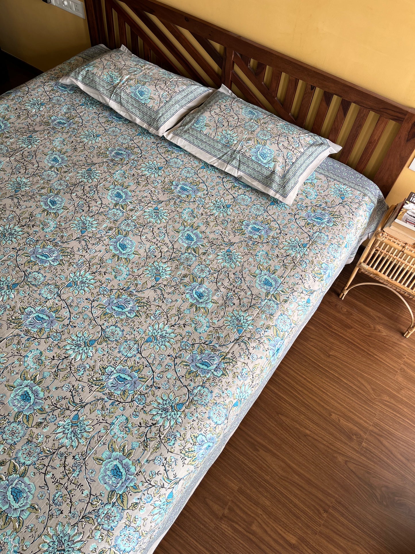 Stone Rose Pure Cotton King Size Bedsheet Set with 2 Pillow Covers (108”*108”)