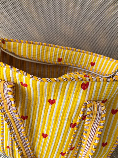 Aurelia Horizontal Cotton Quilted Tote Bag