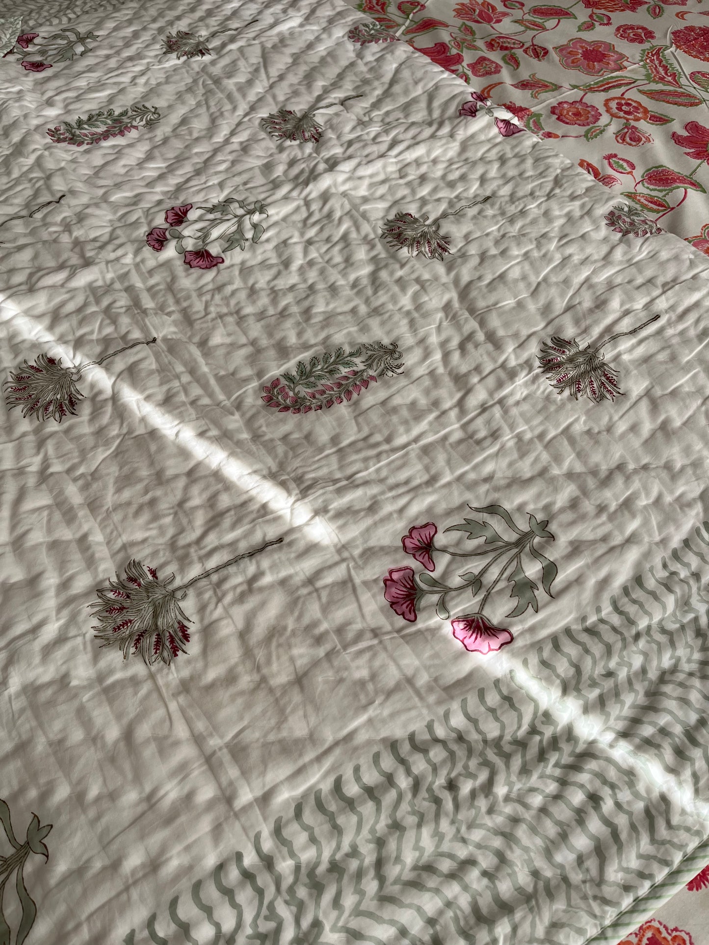 Rossy Handblock Single Bed Quilt (60”*90”)