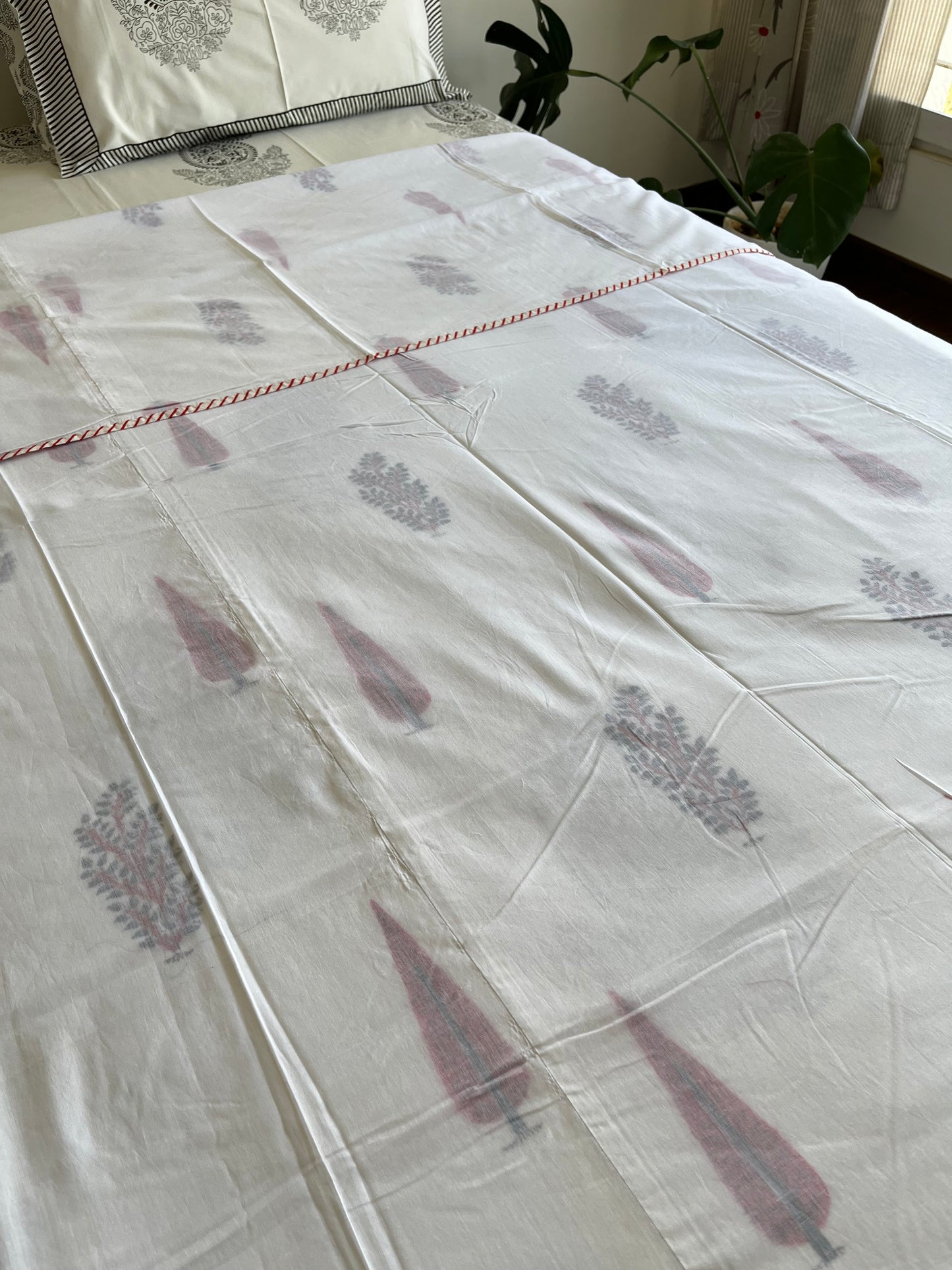 Rustic Pines HandBlock Cotton Single Bed Dohar (60”*90”)