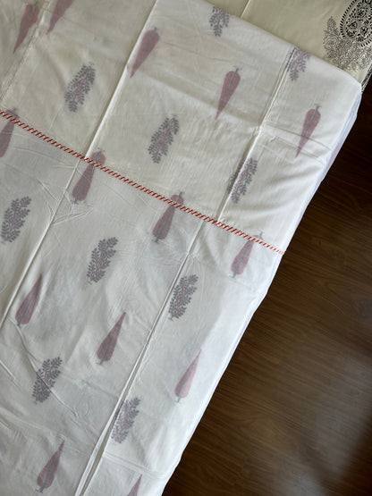 Rustic Pines HandBlock Cotton Single Bed Dohar (60”*90”)