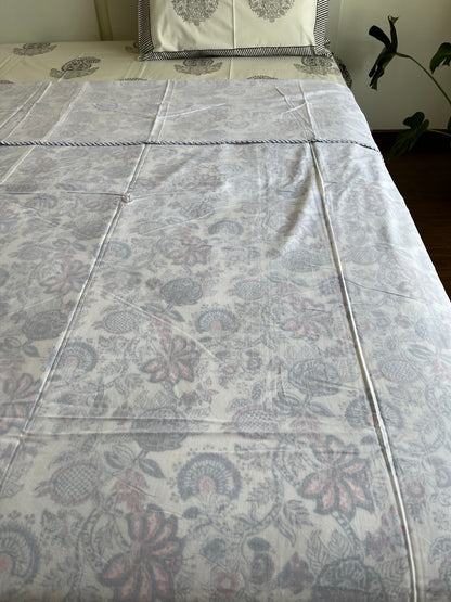 Vintage Floral HandBlock Cotton Single Bed Dohar (60”*90”)
