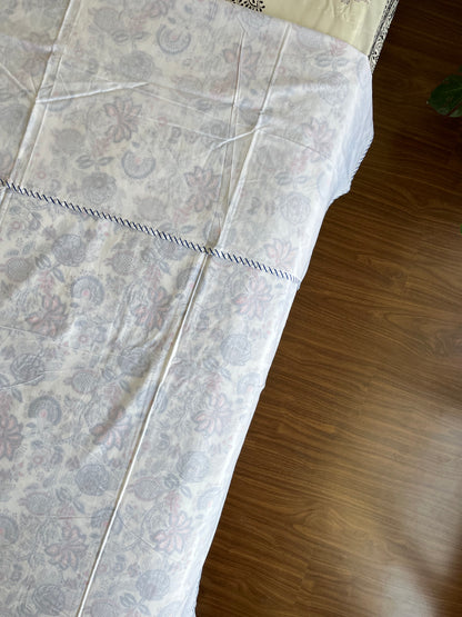 Vintage Floral HandBlock Cotton Single Bed Dohar (60”*90”)