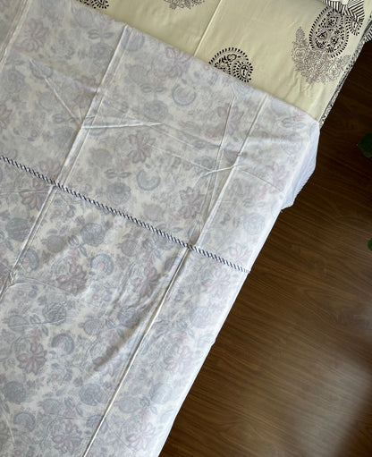 Vintage Floral HandBlock Cotton Single Bed Dohar (60”*90”)