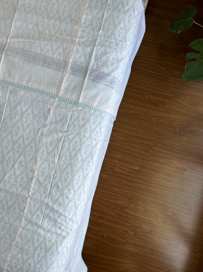 Serene Sky HandBlock Cotton Single Bed Dohar (60”*90”)