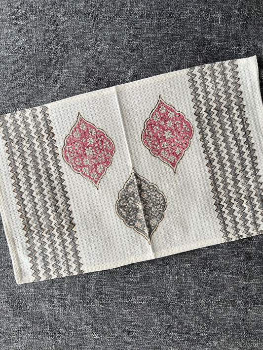 Pink Duo Leaf Hand Towel