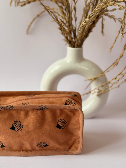 Tan Brown Cotton Canvas Box Pouch – Compact Storage with a Sharp Edge