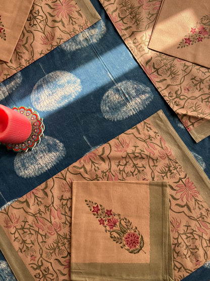Vintage Charm HandBlock Dining Mat & Napkin Set of 6