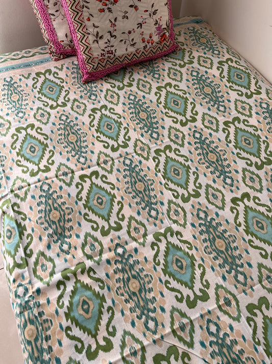 Jaipuri Ikat Single Bedsheet without Pillow Cover (60”*90”)