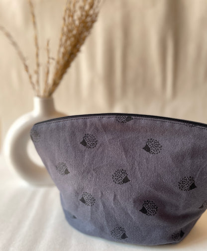 Dark Blue Cotton Canvas Big Pouch