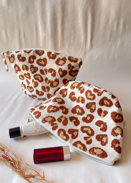 Leopard Cotton Canvas Big Pouch