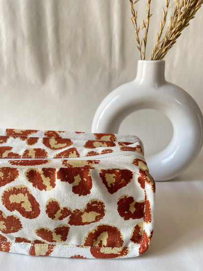 Leopard Cotton Canvas Box Pouch – Compact Storage with a Sharp Edge