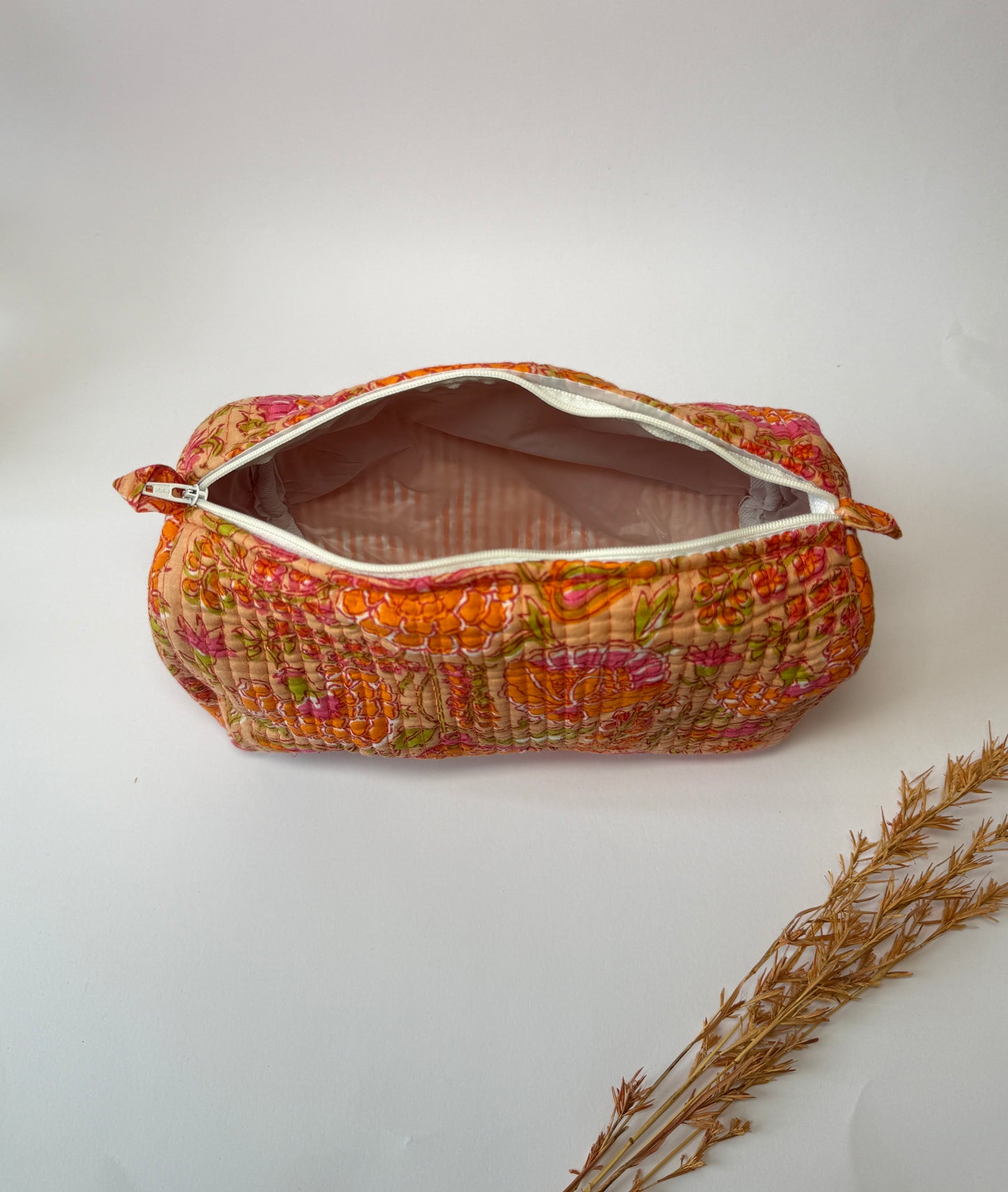 Vintage Marigold Cotton Quilted Pouches (set of 3)