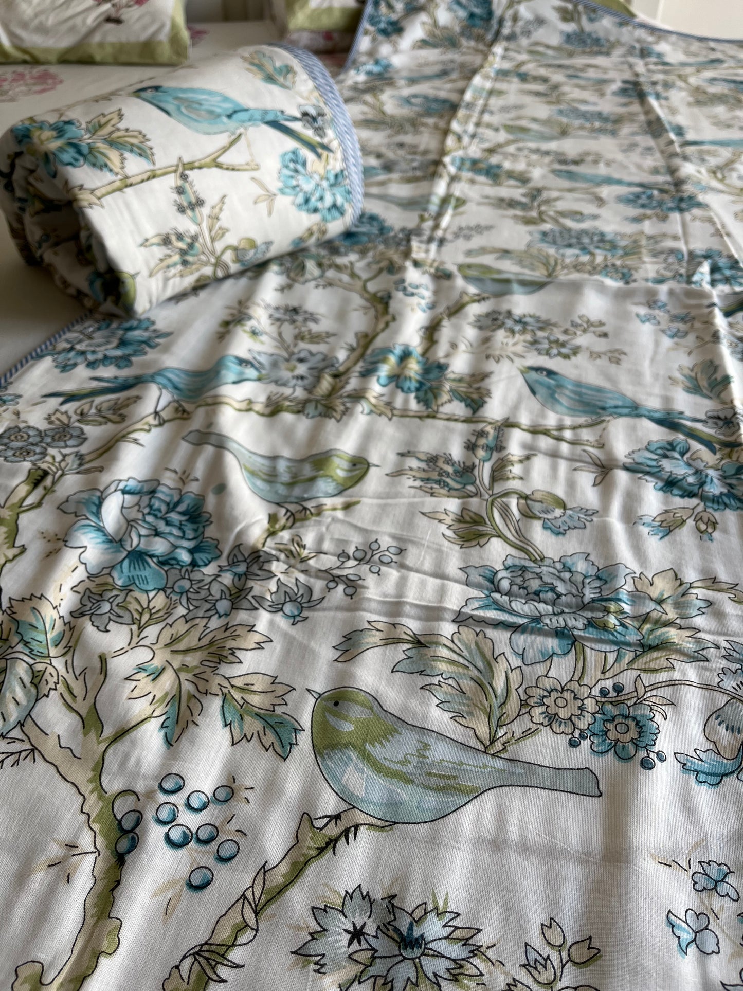 Bird Screen Print Single Bed Dohar (60”*90”)