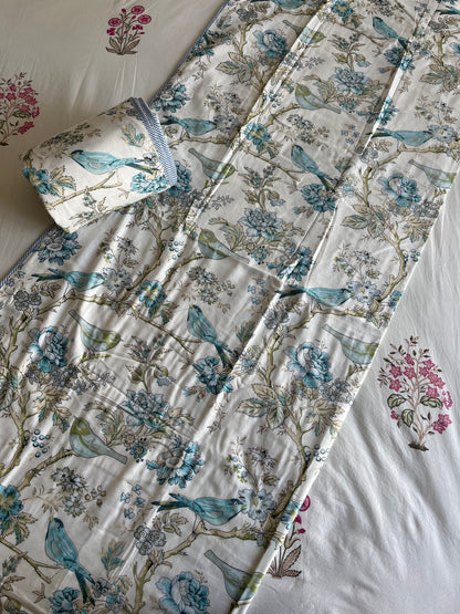 Bird Screen Print Single Bed Dohar (60”*90”)
