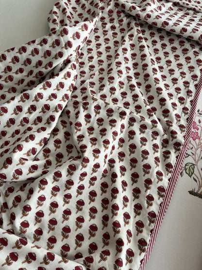 Tiny Flowers Screen Print Single Bed Dohar (60”*90”)