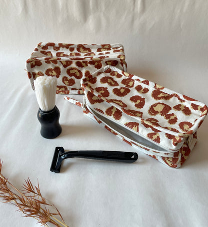 Leopard Cotton Canvas Box Pouch – Compact Storage with a Sharp Edge