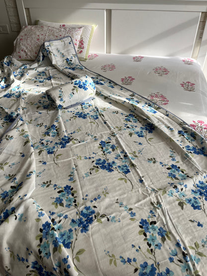 Rose Merry Screen Print Single Bed Dohar (60”*90”)