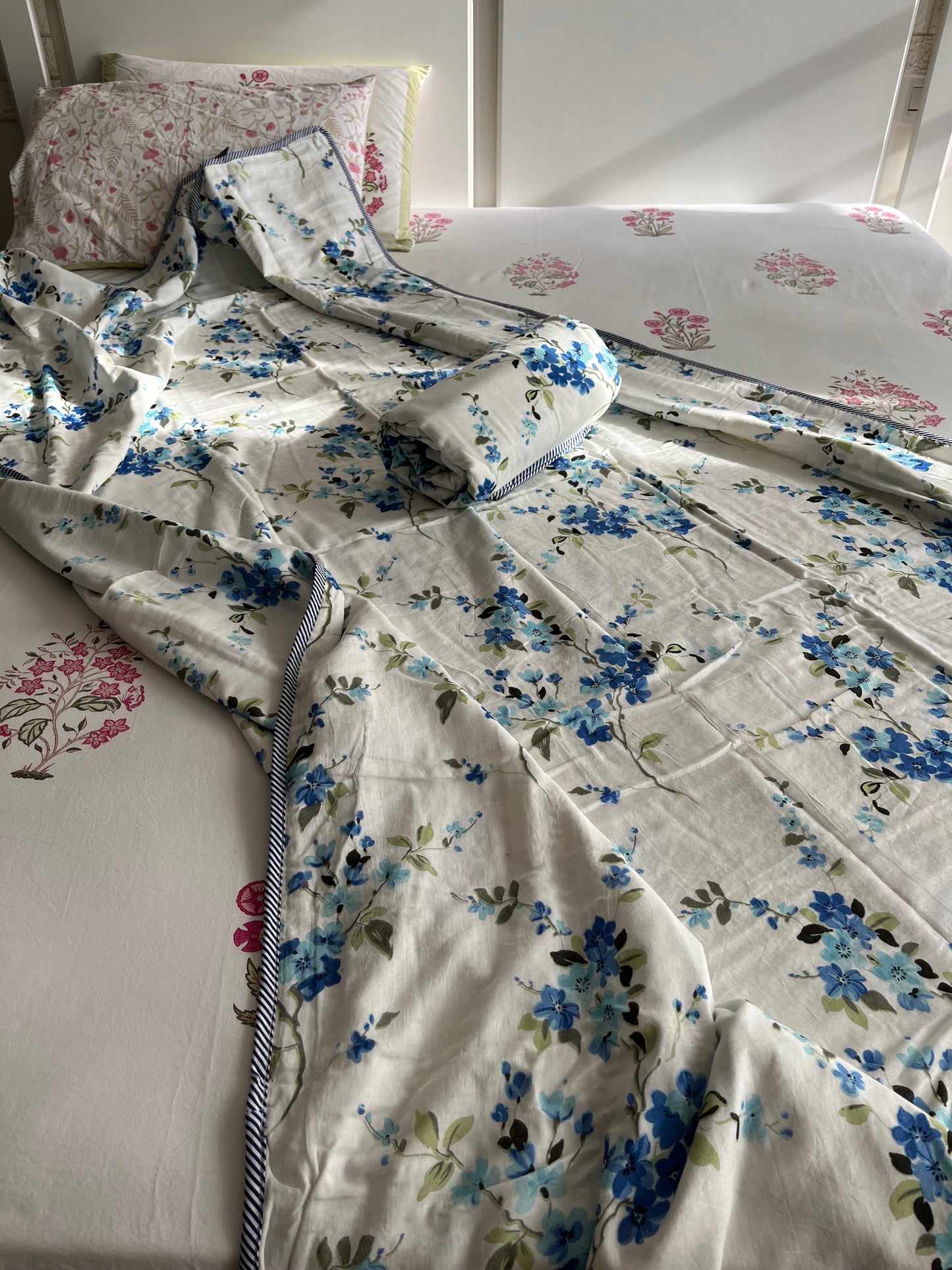 Soft Mulmul Cotton Screen Printed Double Bed Dohars